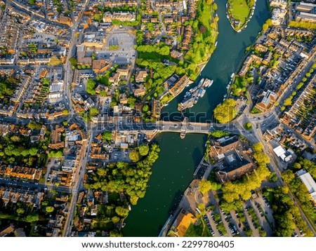 Aerial view of Caversham, a suburb of Reading, England, located directly north of the town centre across the River Thames, UK