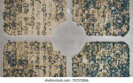 aerial view cemetry