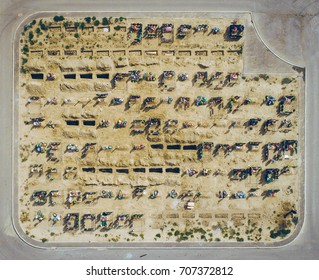 aerial view cemetry