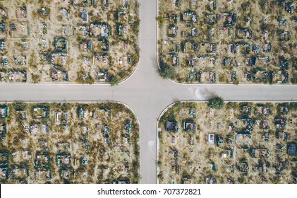 aerial view cemetry