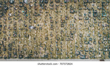 aerial view cemetry