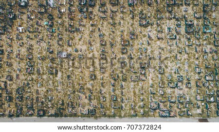 aerial view cemetry