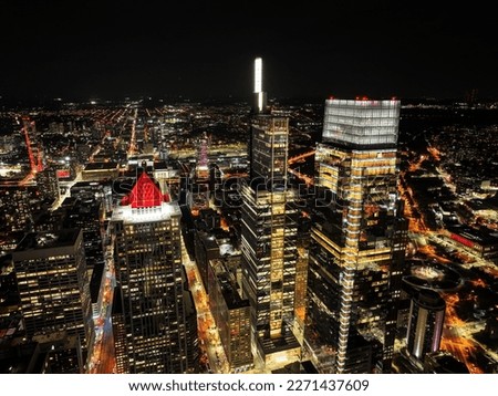 Aerial View of Center City Philadelphia at Night 