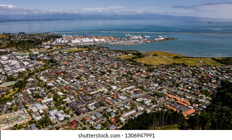 Aerial View From The Center Of New Zealand, Nelson, Aerial Photography Of Nelson, Drone Image New Zealand, Centre Of New Zealand In Nelson