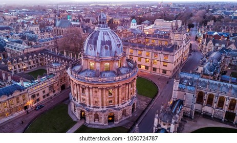 Aerial view of central Oxford, United Kingdom