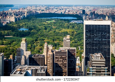 Aerial View Of Central Park In New York City, USA.