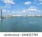 Aerial view of Century Bridge in Haikou, Hainan, China