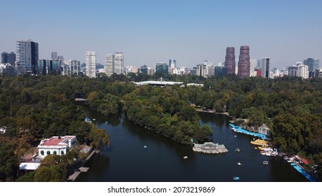 Aerial View Of The Chapultepec Park Located In Mexico City, Mexico.