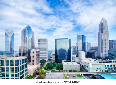 Aerial view of Charlotte North Carolina skyline - Shutterstock ID 225114895