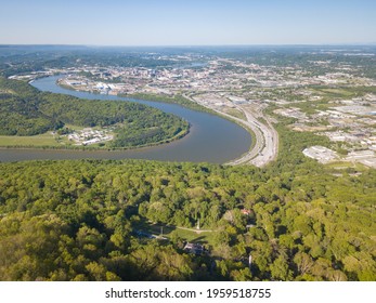 Aerial View Of Chattanooga, TN From Above Lookout Mountain