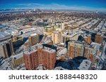 Aerial View of Cherry Creek, Colorado with fresh Snow
