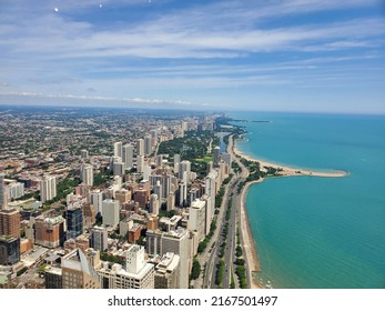 Aerial View Of Chicago, IL Skyline 