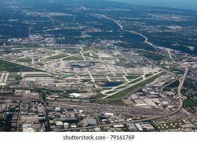 Aerial View Of Chicago's O'Hare Airport