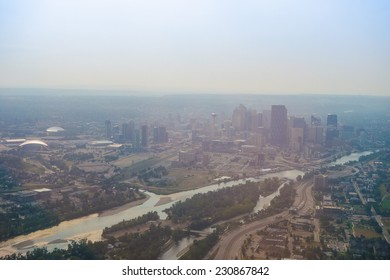 Aerial View Of The City Of Calgary In Canada