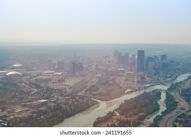 Aerial View Of The City Of Calgary In Canada