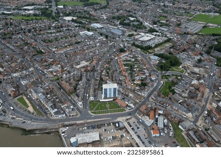 aerial view of  the city of Cardiff,   Wales