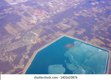 Aerial View Of The City Of Lewiston In Upstate New York