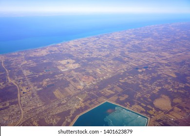 Aerial View Of The City Of Lewiston In Upstate New York