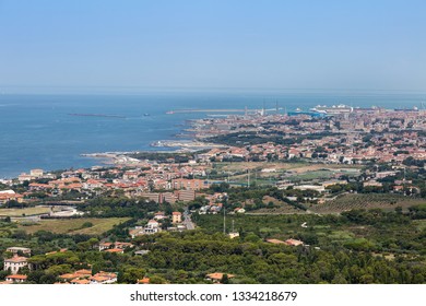 Aerial View of the city of Livorno in Tuscany, Italy.