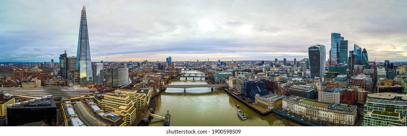 Aerial View Of The City Of London, The Historic Centre And The Primary Central Business District, UK