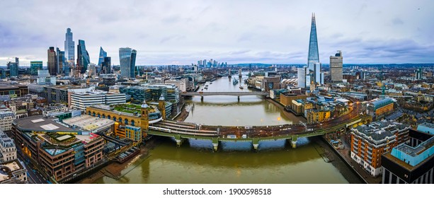 Aerial View Of The City Of London, The Historic Centre And The Primary Central Business District, UK