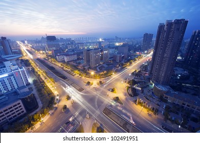 Aerial View Of City Night