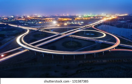 Aerial View Of City Night