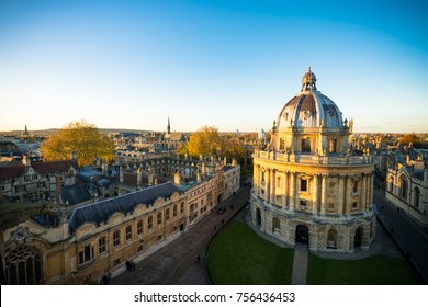 Aerial view of City of Oxford, England 
