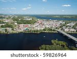 Aerial view of the city of Shawinigan in the Mauricie region of Quebec