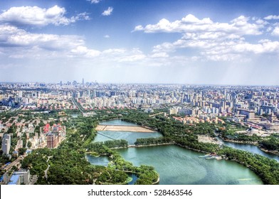 aerial view of cityscape in Beijing,China.