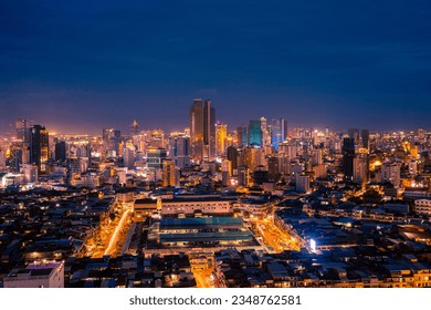 Aerial view of cityscape Phnom Penh in twilight skyline, Cambodia - Powered by Shutterstock