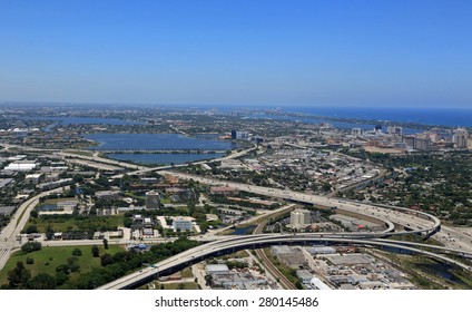 Aerial View Of Clear Lake And Downtown West Palm Beach, Florida