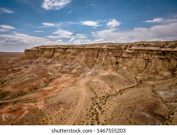 Aerial view of the cliff at Gobi desert in Mongolia