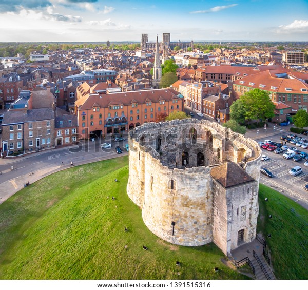 Aerial View Cliffords Tower York England Stock Photo (Edit Now) 1391515316