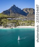 Aerial view of Clifton beach in Cape Town, Western Cape, South Africa