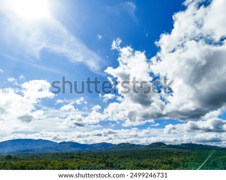 Similar – Image, Stock Photo Clouds over forest Nature