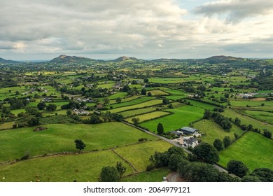 Aerial View Cloudy Summer Countryside,newry,Northern Ireland