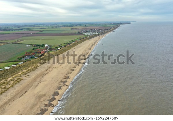 Aerial View Coastal Sand Dunes Beaches Stock Photo 1592247589 ...