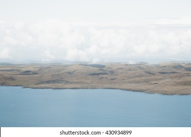 Aerial View Of Coastline From Plane Iceland