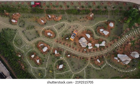 Aerial View Coffee Plantation Garden 