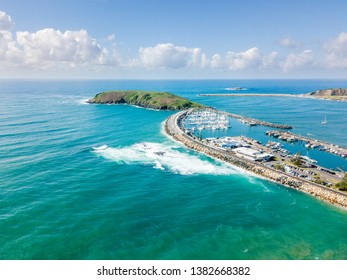 An Aerial View Of Coffs Harbour Beach And Harbour