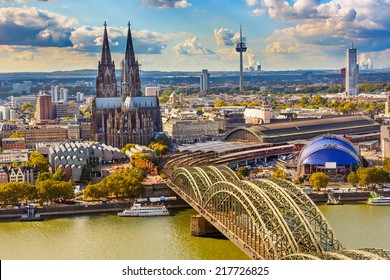 Aerial view of Cologne, Germany - Shutterstock ID 217726825