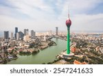 Aerial view of Colombo city on a sunny day