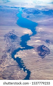 Aerial View Of Colorado River With Lake Mohave, USA