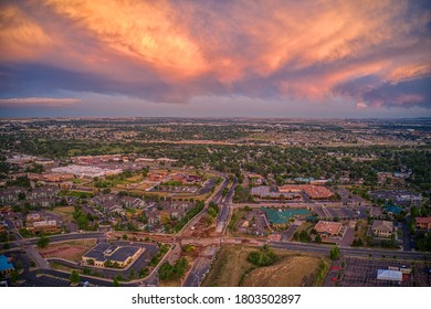 Aerial View Of Colorado Springs At Dusk