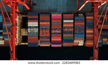 Aerial View of Colourful Containers An Crain