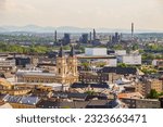 Aerial view of commercial and industrial buildings of Ostrava, Czech Republic