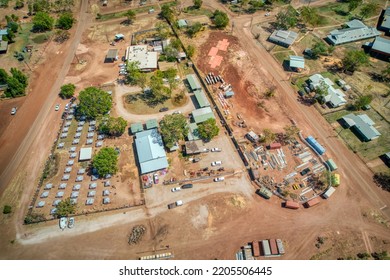 Aerial view of the community of Kalkaringi, Northern Territory, Australia. August 2022 - Shutterstock ID 2205506445