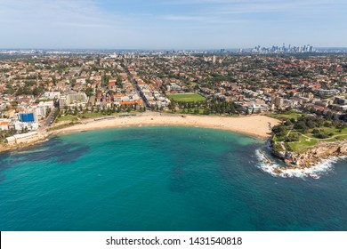 Aerial View Of Coogee Beach - Sydney NSW Australia. One Of Sydney's Best Beaches Located In The Eastern Suburbs Of The City.