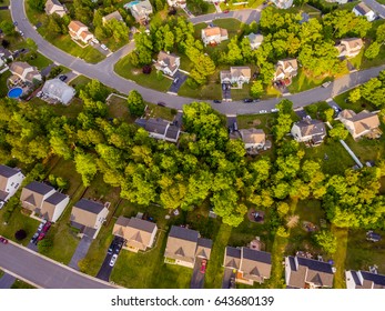 Aerial View Of A Cookie Cutter Neighborhood